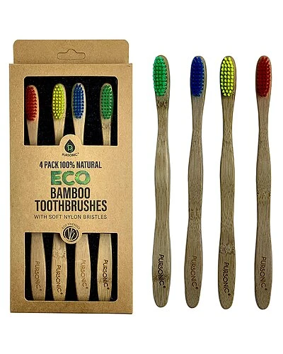 100% Natural Eco Bamboo Toothbrushes Women 3 100% Natural Eco Bamboo Toothbrushes Women