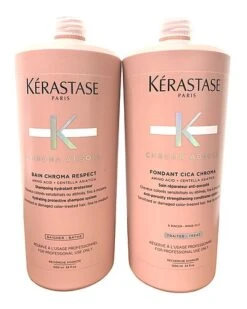 Kérastase 34oz Chroma Absolu Fondant Cica Chroma & Chroma Absolu Bain Chroma Respect Duo Women