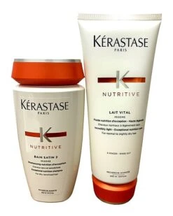 Kérastase Bain Satin 2 Shampoo 8.5oz And Lait Vital 6.8oz Set Women